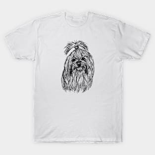 Maltese dog draw with scribble art style T-Shirt